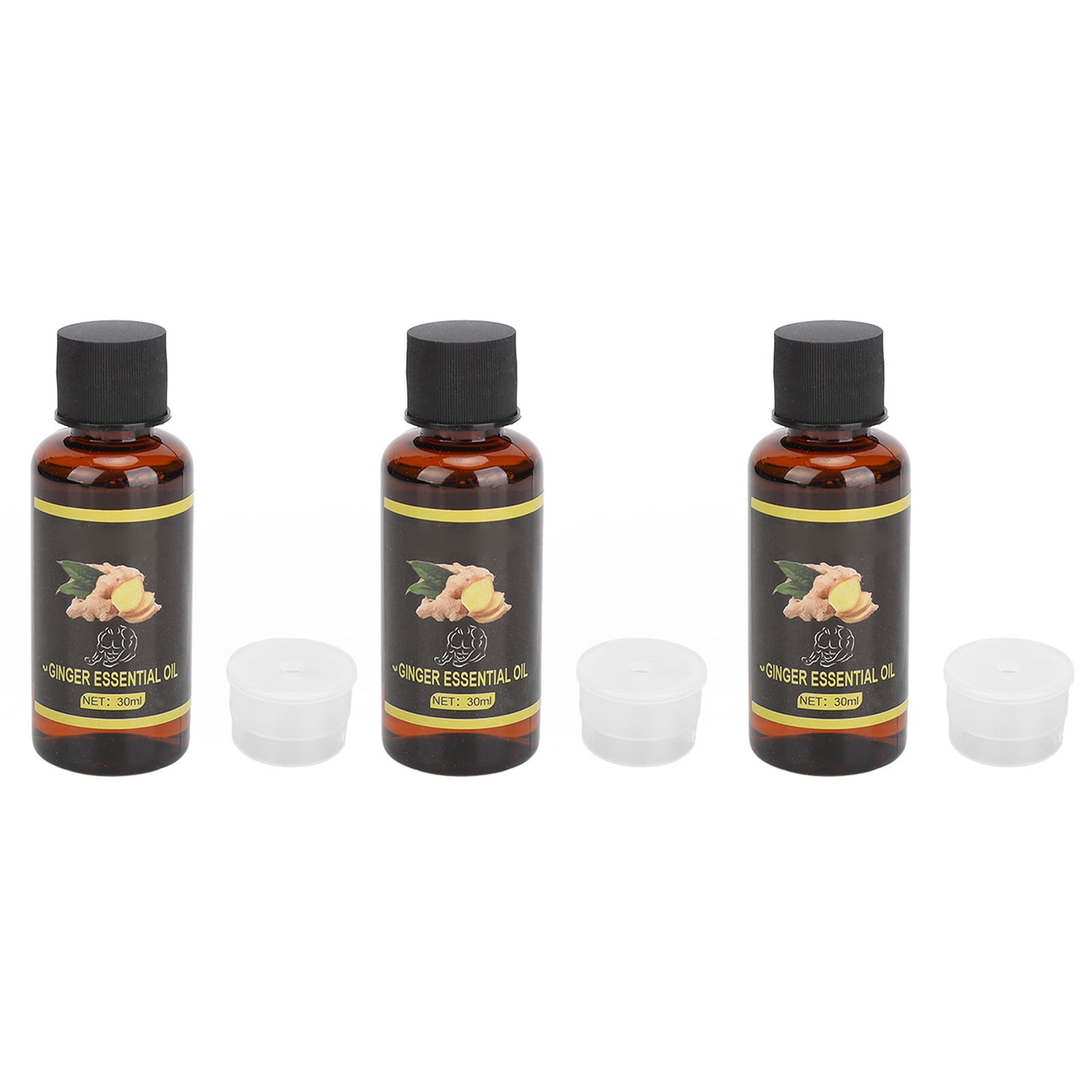 3 Bottles Ginger Essential Oil Belly Fat Drainage Massage Beauty Tools