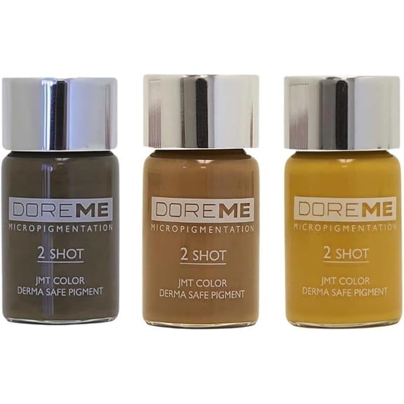 3 Bottles Set, The Elixir Beauty Doreme Makeup Tattoo Pigment Permanent Tattoo Ink Microblading Pigment Artist Ink, Ash-to-Blonde Set