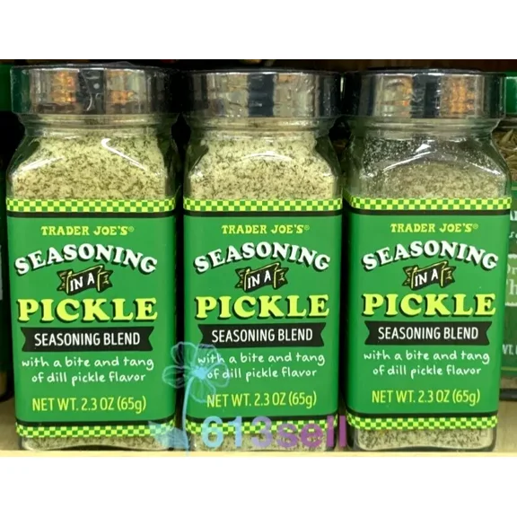 3 Bottles Trader Joe's Seasoning In A Pickle Seasoning Blend 2.3 oz Each Bottle