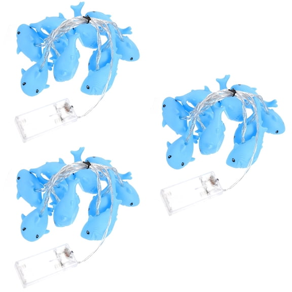 3 Bouquets Neon Shark -shaped Decorations 200x7cm Sky-blue