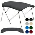 thumbnail image 1 of 3 Bow Bimini Tops for Boats, Fadeproof, Support Poles, Storage Boot, 600D Marine Canvas, Sun Shade Boat Canopy, Universal Boat Cover For Pontoon, V-Hull, Fishing, Bass Boat 54-60", Charcoal Gray, 1 of 7