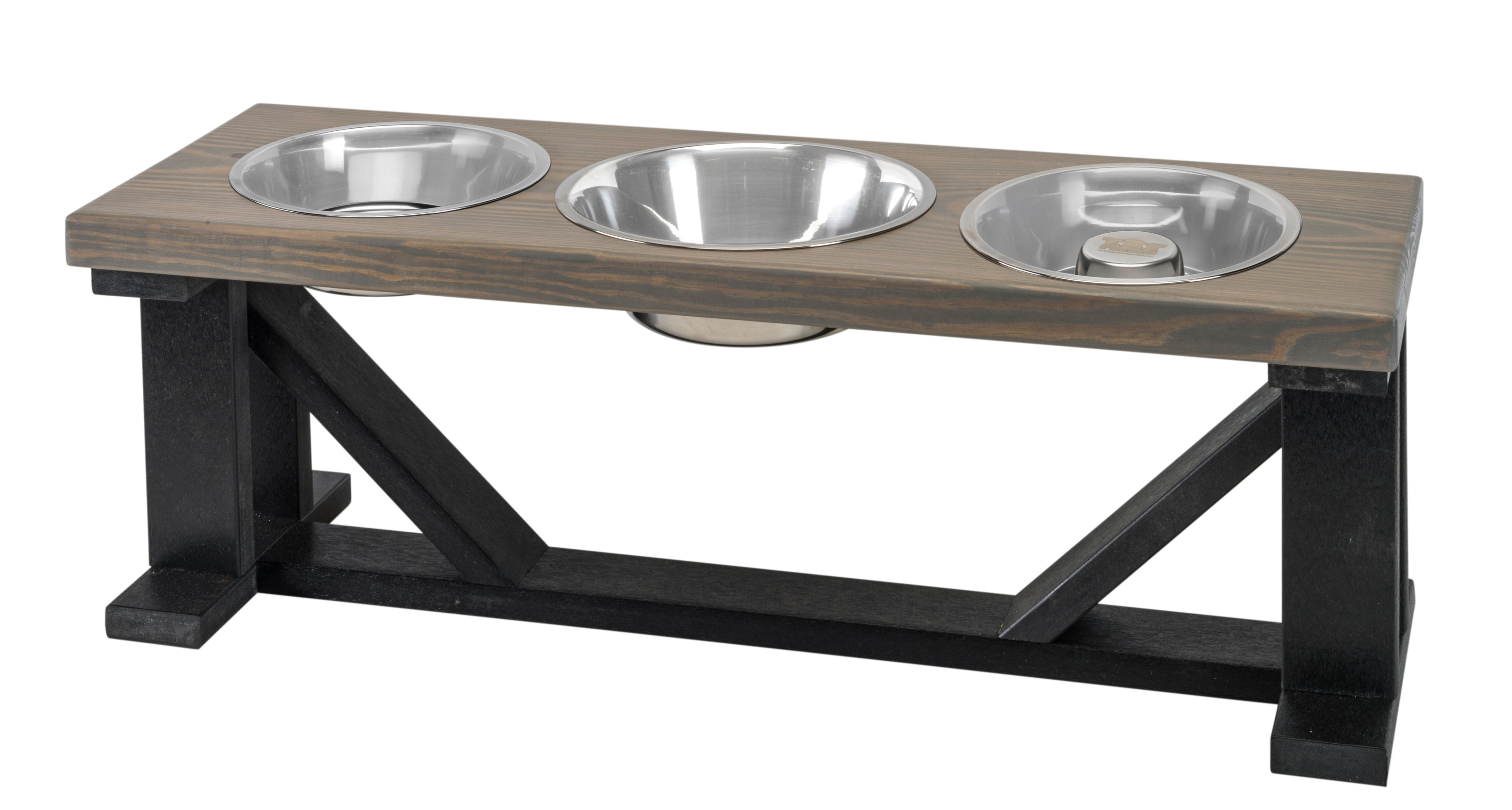 3 Bowl Dog Feeder Stand Best triple diner feederSlow Feeder Bowl