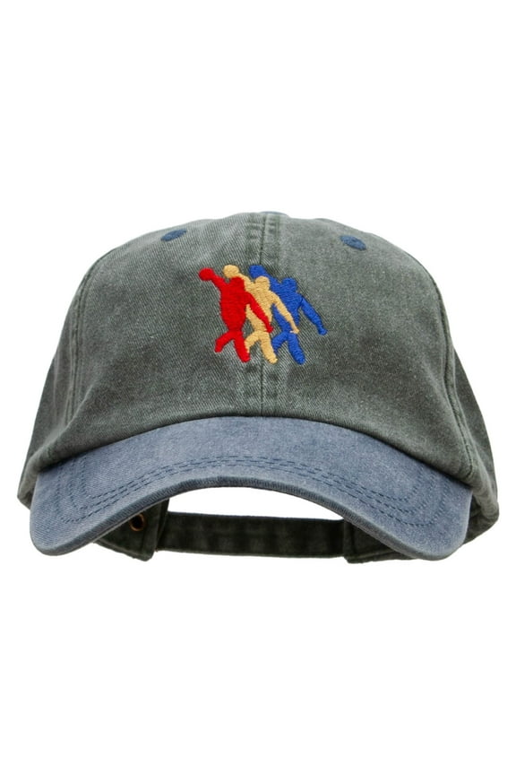 3 Bowlers Embroidered Pigment Dyed Wash Cap - Olive Navy OSFM