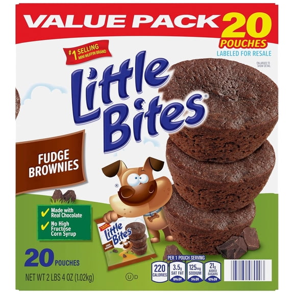 3 Boxes - Little Bites Fudge Brownies, 20 packs, Kosher Dairy, Real Chocolate Mini Muffins