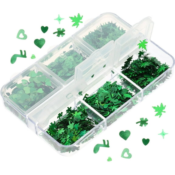 3 Boxes Shamrock Nail Charms Art Sequins Manicure Figures Nails Sticker