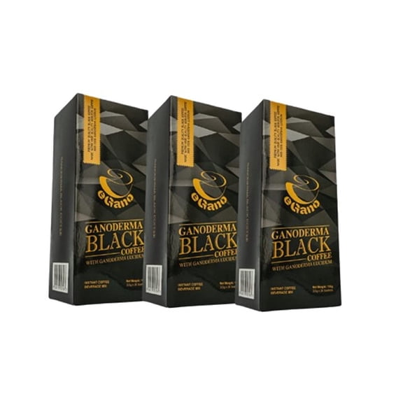 3 Boxes eGano Premium Ganoderma Black Coffee Instant Coffee with Ganoderma Lucidum Extract (30 Sachets x 3.5g / Box)