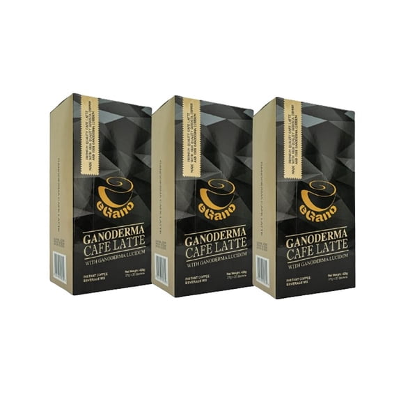 3 Boxes eGano Premium Ganoderma Cafe Latte Instant Coffee with Ganoderma Lucidum Extract (21g x 20 Sachets / box)
