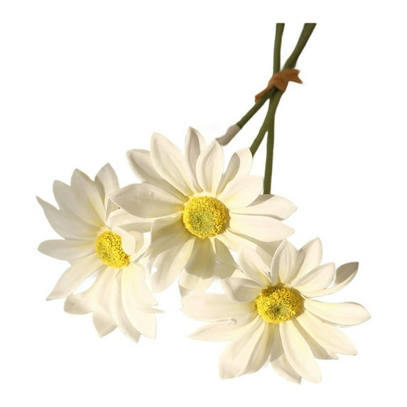 3 Branches Real Touch Artificial Daisy Flowers Bouquet for Wedding & Home Decor