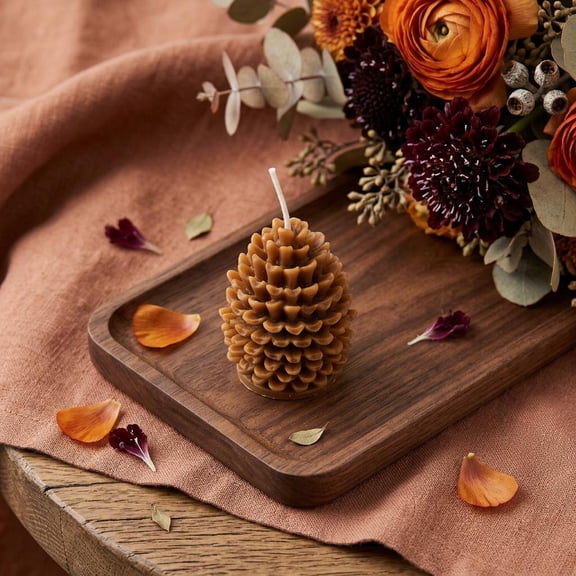 3" Brown Cinnamon Scented Dimensional Pinecone Candle
