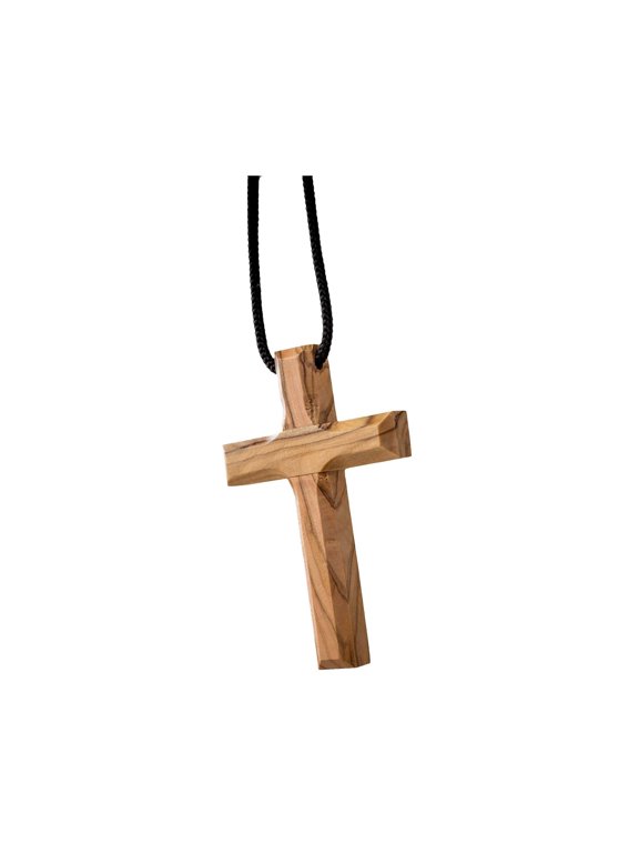 Earthwood 172918 Pendant - Olive Wood - Small Plain Cross - 3 in.
