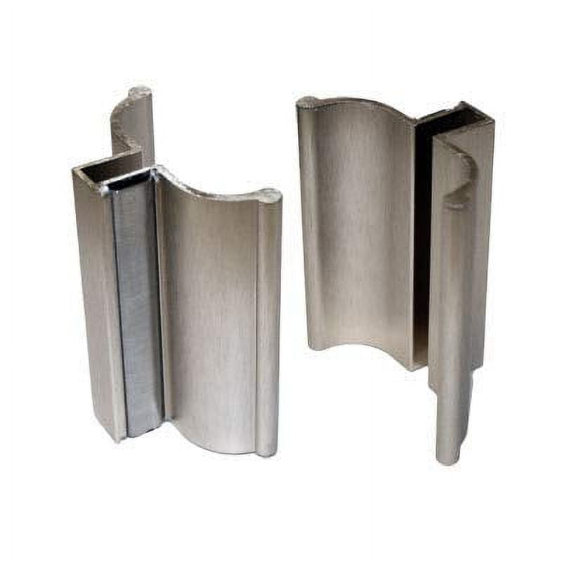 3" Brushed Frameless Shower Door Handle With Metal Strike