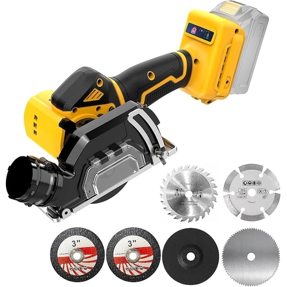 3" Brushless Mini Circular Saw Compatible with DeWalt 20V MAX Battery(NO Battery), Cordless Cut Off Tool with Blades for Metal/Wood/Tile/Plastic