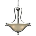 thumbnail image 1 of 3 Bulb Bowl Style Glass Pendant Fixture with Metal Frame, Gray and Bronze - Saltoro Sherpi, 1 of 5