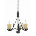 thumbnail image 1 of 3 Bulb Metal Frame Chandelier with Candle Lights, Black & Beige, 1 of 1