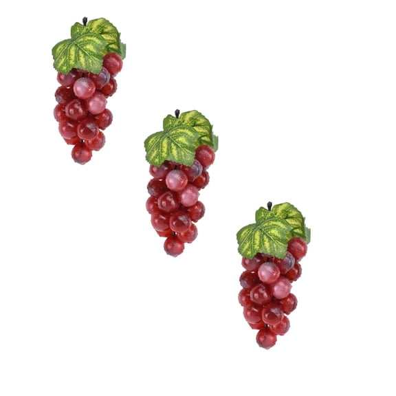 3 Bunches Grapes Artificial, Lifelike Foam Grape Bundles for Home Kitchen Decor, Wedding Centerpieces, Party & Photography Prop Decorations
