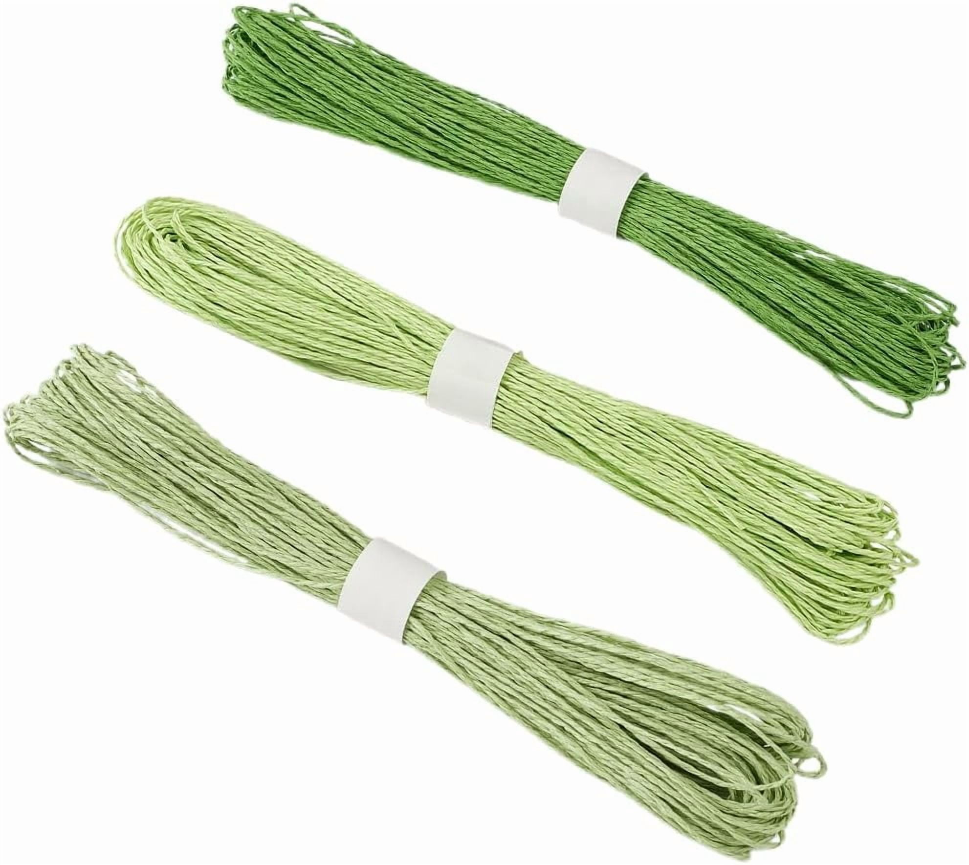 Ropes Ribnons 3 Bundles 98.4 Yards Green Paper Rope Raffia Paper Ribbon Handmade ...