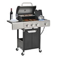 thumbnail image 1 of 3 Burner Propane Gas BBQ Grill with Side Burner, Stainless Steel BBQ Grill with Cover for Outdoor Cooking and Patio Backyard, 40,500 BTU (3+1 Burner), 1 of 9