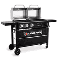 thumbnail image 1 of Brand-Man Propane Gas and Charcoal Grill Combo, Dual Fuel BBQ Combo Grill with Stainless Steel Lids for Outdoor Kitchen & Backyard Barbecue, 1 of 9