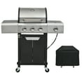 thumbnail image 1 of Propane Grill 3 Burner Barbecue Grill Stainless Steel Gas Grill with Side Burner and Cover for Outdoor BBQ Camping, 1 of 12