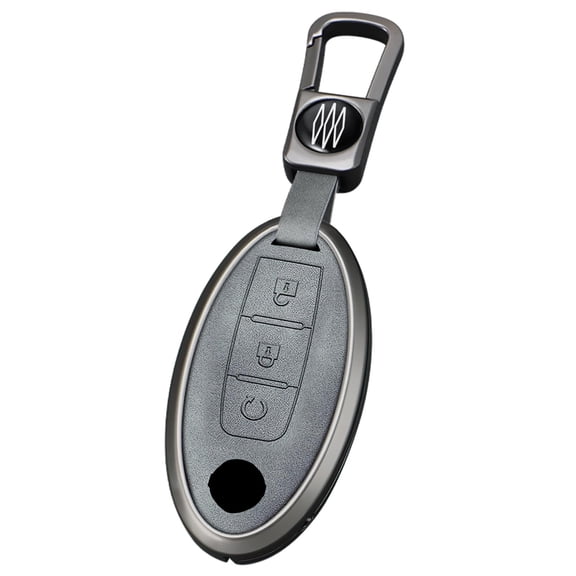 3 Button Key Fob Cover Compatible with Nissan Armada Frontier Murano Pathfinder Quest Titan Xterra Infiniti QX56 JA60 FX35 Accessories Smart Key Holder with Keychains