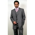 thumbnail image 1 of 3 Button Wool Suit Mens Three Piece Gray Private Label 3BV1P, 1 of 1