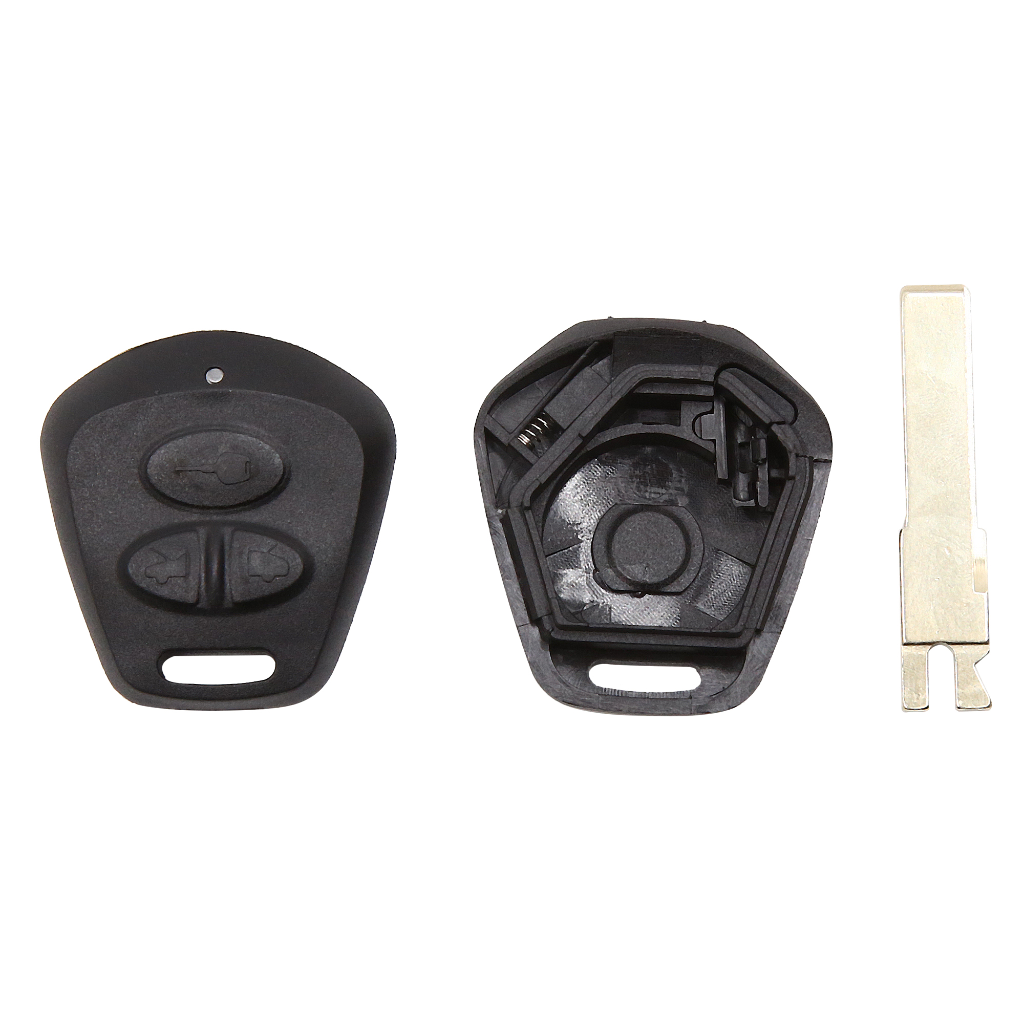 1320_king 3-Button Key Fob Case + Blade For Porsche 911, 986, 996, Boxster – Black, Replacement Shell