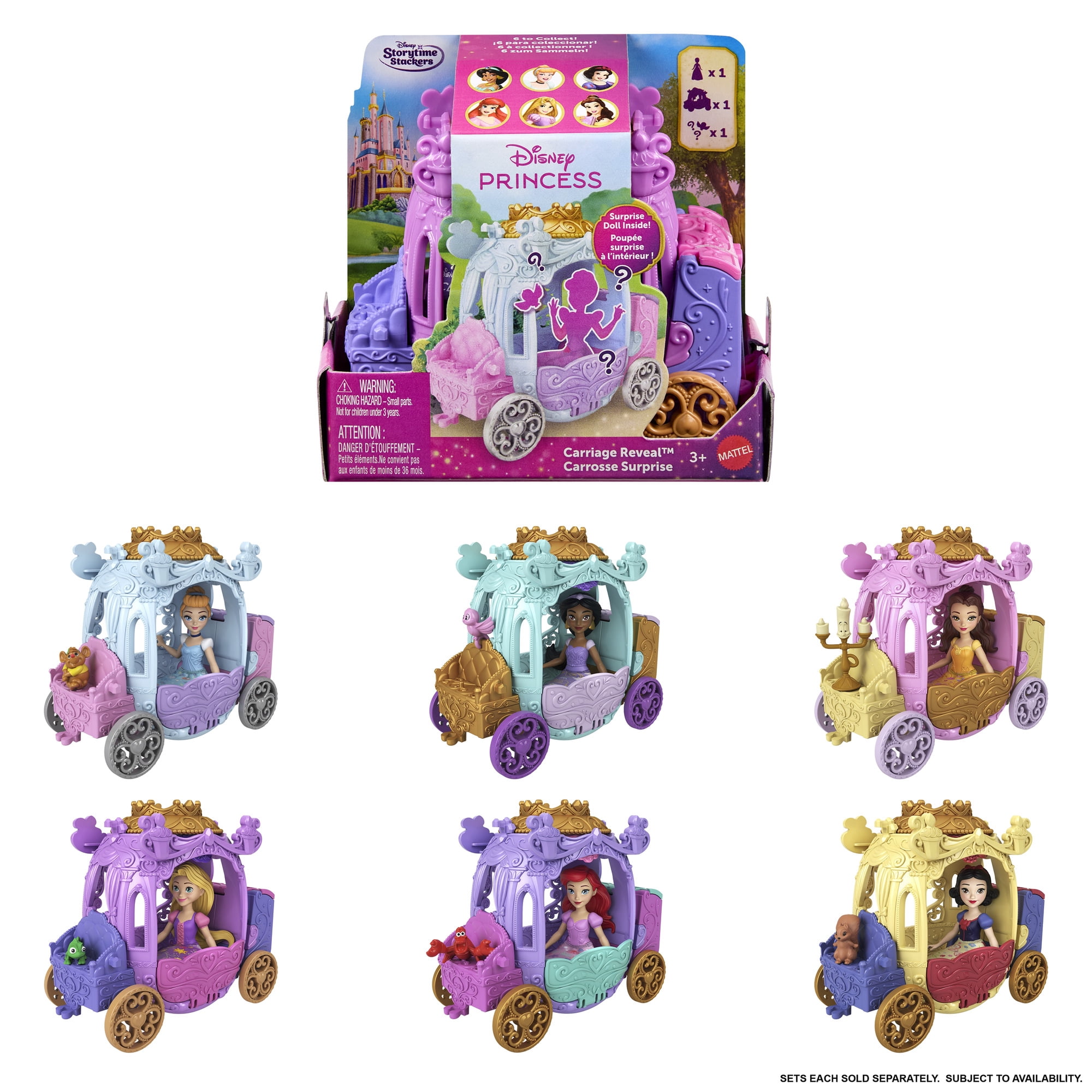 Disney Princess Carriage Reveal Surprise Small Doll, Vehicle & Figure (Characters May Vary)