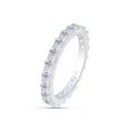 thumbnail image 1 of 3 CT Baguette Cut White Cubic Zirconia Eternity Wedding Band Ring In 14K White Gold Plated 925 Sterling Silver (Color: White, Clarity: VVS1-VVS2, 3.00 Cttw) -10, 1 of 6