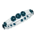 thumbnail image 1 of Rosec Jewels London Blue Topaz Eternity Wedding Band (AAA Quality) - Natural Blue Topaz Diamond Ring for Women - with Jewelry Box, 18K White Gold, US 9.50, 1 of 9