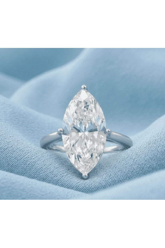 3 CT Marquise Cut Moissanite Prong Setting Simple Gift For Bridal in 925 Srerling Silver