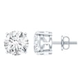 thumbnail image 1 of Rosec Jewels Moissanite Solitaire Stud Earrings in Claw Set (7 MM Round Shape Moissanite), 14K White Gold, 1 of 8