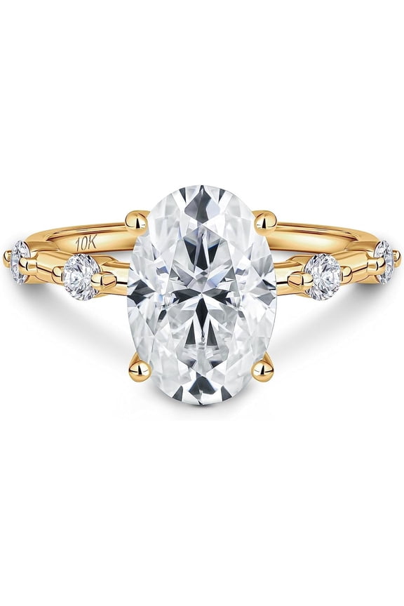 3 CT Oval Cut Moissanite Ring Solitaire Oval Cut Moissanite Single Stone Latest Bridal Ring