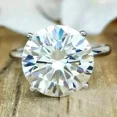 thumbnail image 1 of 3 CT Round Cut 14K White Gold Plated Lab Created Diamond Solitaire Engagement Ring, 1 of 2