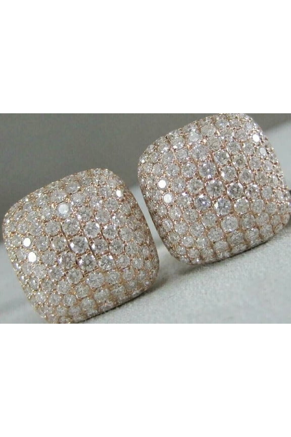 3 CT Round Cut Lab Created Diamond Men's Wedding Cufflinks 14K Rose Gold Plated