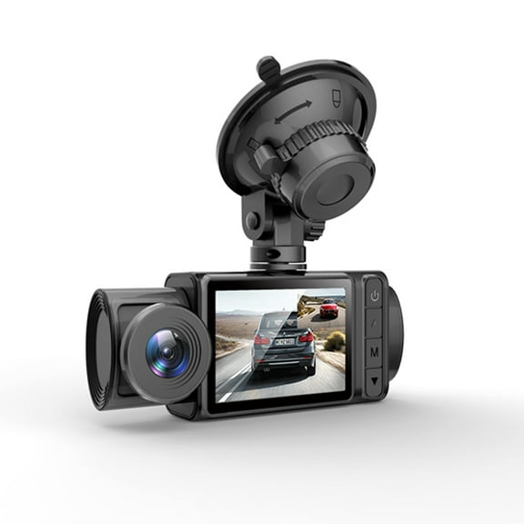 3-Camera Dash Cam - 2in Clear Car Rearview Mirror with Multi-Language Car Video Recording - Enhance Auto Safety with Reliable Driving Recorder