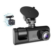 3 Cameras Dash Cam Multi-Language Clear Car Rearview Mirror Car Video Recording Camcorder Wide Angle Car Camera Recorder WIFI Interconnection Auto Safety Driving Recorder