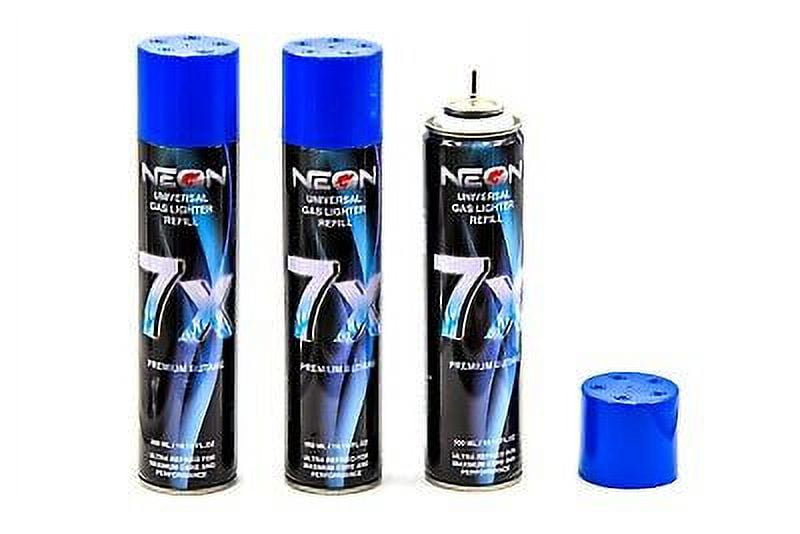 Neon 7X Universal Butane Lighter Gas Fuel, 3 Can Refill, 300 mL 10.14 oz Cartridge