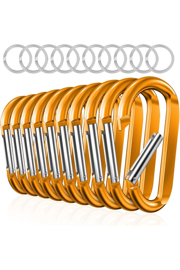 3" Carabiner Clip , D Ring Caribeaner Clip, Key Clip Caribeener, Spring Snap Hook for Bag/Buckle, Set of 10