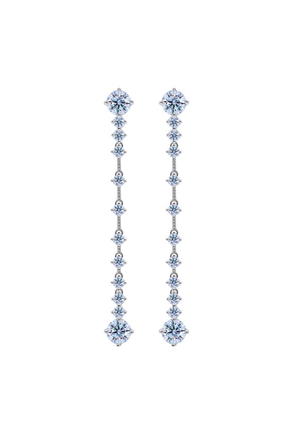 3 Carat*2 Women Moissanite Drop Earrings, 925 Sterling Silver Diamond Long Tassel Dangle Earrings, Engagement Wedding Anniversary Birthday Party Gifts