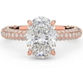 3 Carat Center Stone 14K Rose Gold IGI Certified Lab Grown Oval Diamond ...