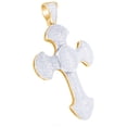 thumbnail image 1 of AFFY 3 Carat (Ctw) Round Shape White Natural Diamond Hip Hop Jewelry Halo Cross Pendant In Sterling Silver, 1 of 1