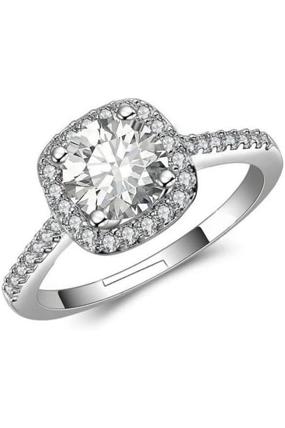 3 Carat Cubic Zirconia Statement Ring Adjustable 18K Gold Plated Womens Cocktail Ring Malibu Sunday