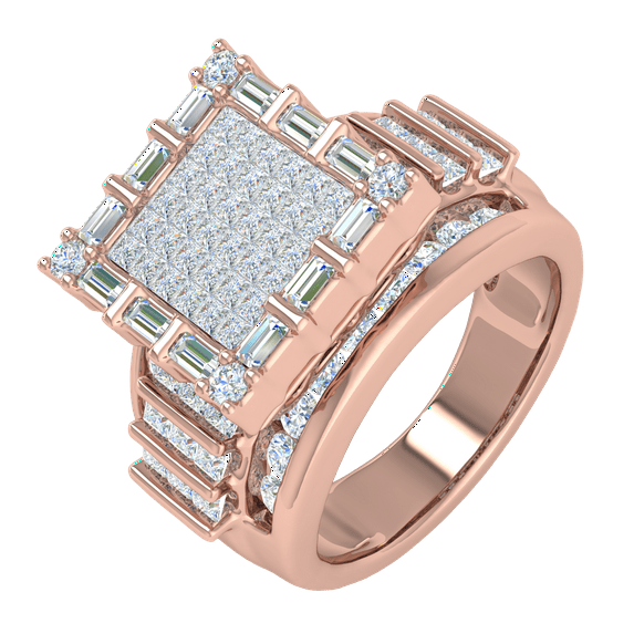 3 Carat Diamond Engagement Ring Band in 14K Rose Gold (Ring Size 11)
