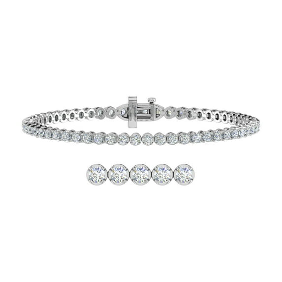 3 Carat Diamond Tennis Bracelet in 14K White Gold (7 Inch) (I1-I2 Clarity)