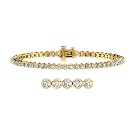 3 Carat Diamond Tennis Bracelet in 14K Yellow Gold (7 Inch) (I1-I2 Clarity)