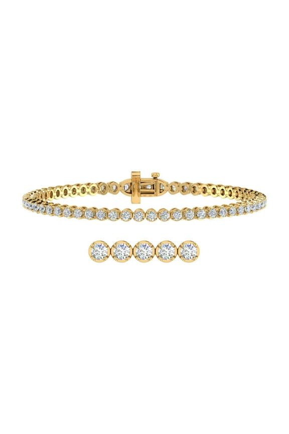 3 Carat Diamond Tennis Bracelet in 14K Yellow Gold (7 Inch) (I1-I2 Clarity)