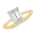 thumbnail image 1 of 3 Carat - Emerald Cut Lab Grown Basket Regular Shank Setting Solitaire Diamond Engagement Ring in 14K Yellow Gold | E-F Color, VS1-VS2 Clarity (Ring Size: 8), 1 of 3