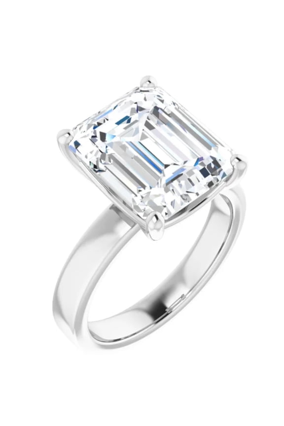 3 Carat Emerald Lab Grown Diamond Engagement Ring