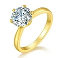 thumbnail image 1 of 3 Carat Gold Moissanite Engagement Rings for Women D Color VVS1 925 Sterling Silver Round Cut Moissanite Rings Lab Created Diamond Promise Rings Simulated Diamond Wedding Bands, 1 of 6