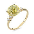 thumbnail image 1 of 3 Carat Gold Moissanite Rings for Women D Color VVS1 Moissanite Engagement Ring S925 Sterling Silver Promise Wedding Rings for Women, 1 of 8